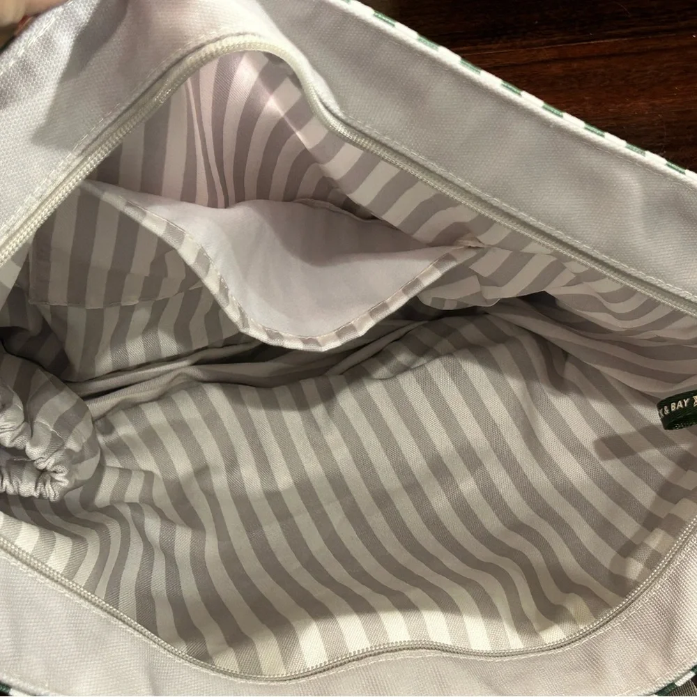 Striped Green and Blue Beach Bag - Picture 4 of 6